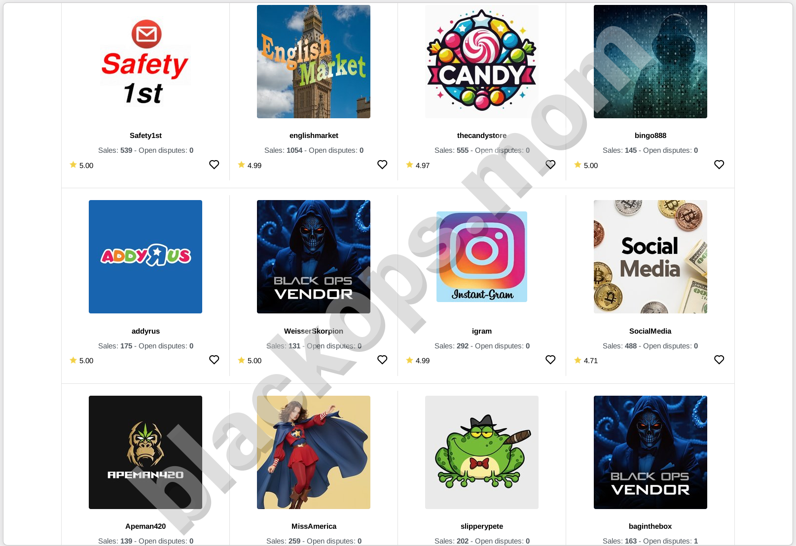 Blackops marketplace product catalog and filters 2026